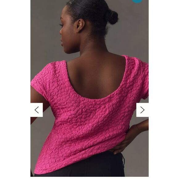 Maeve by Anthropologie Socialite Popcorn Tee Size XL Pink - Picture 2 of 12